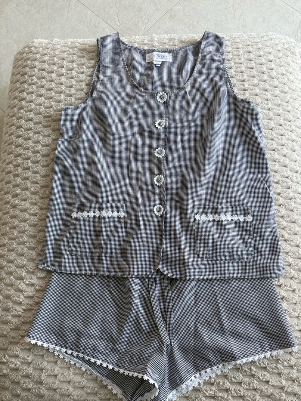 Vintage Victoria Secret Country Quality Cotton Gingham Pajama Set